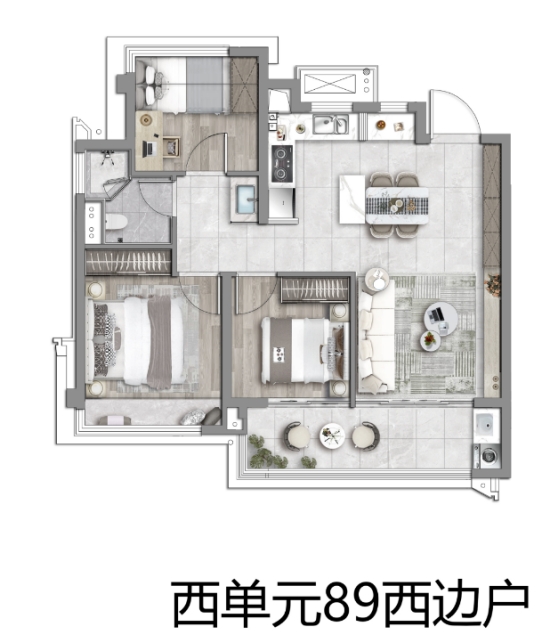 都会峯范89㎡户型图