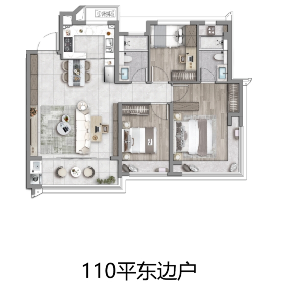 都会峯范110㎡户型图