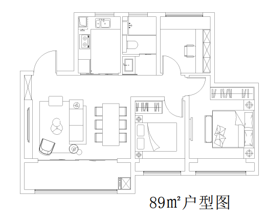 星叶燕尚玥府89㎡户型图